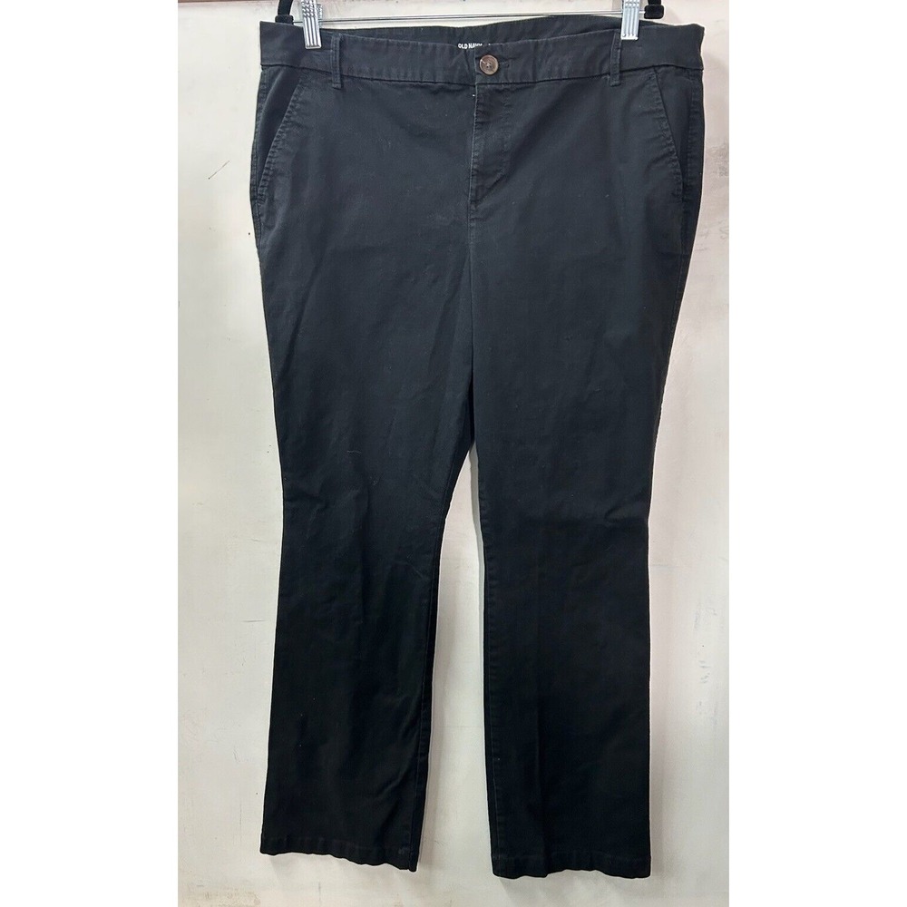 Old Navy Size 16 Ladies Book Cut Stretch Black Pants Corporate Goth Workwear